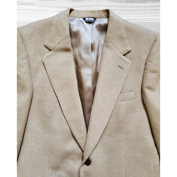Bill Blass Mens Camel Hair Inner Pockets Single Breasted Men's L Blazer Jacket - Picture 10 of 11